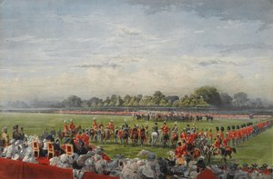 Pierwsza dystrybucja VC przez królową Wiktorię, Hyde Park, 26 czerwca 1857, opublikowana przez Henry Graves and Co., 25 czerwca 1858