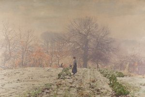 Zimowy poranek (olej na płótnie) autorstwa George Houston