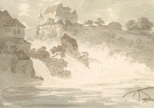 Falls at Schauffhausen, 1782 (wc nad grafitem z piórem i atramentem na papierze)