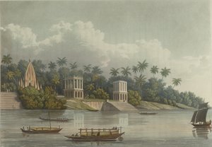 Pagody hinduskie poniżej Barrackpore nad Gangesem