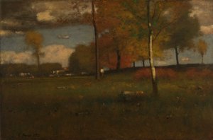 W pobliżu wioski, październik autorstwa George Inness