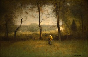 Zbieracze drewna, jesienne popołudnie autorstwa George Inness