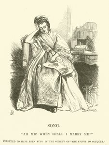 Ilustracja do Ah Me! Kiedy mam się ze mną ożenić? (rytownictwo) autorstwa George John Pinwell
