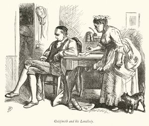 Oliver Goldsmith i jego Gospodyni (Grawerowanie)