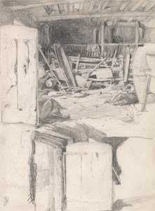 Studium do „Gęsi”, 1867: Wnętrze stodoły