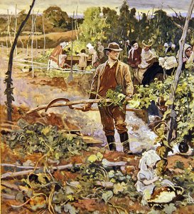 The Gleaners (ołówek i akwarela na papierze) autorstwa George John Pinwell