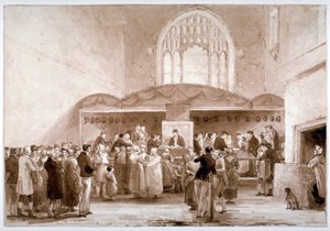 Widok wnętrza kaplicy Guildhall, City of London, 1817 autorstwa George Jones