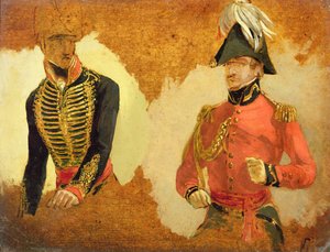 Studia nad mundurem artylerii konnej królewskiej i kamizelką A.D.C. do Naczelnego Wodza: opracowanie do „Bitwa pod Waterloo” (olej na pokładzie)