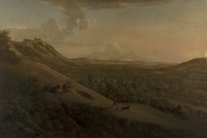 Box Hill, Surrey, z Dorking w oddali autorstwa George Lambert