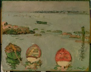 Łodzie, Dolne Largo, Fife autorstwa George Leslie Hunter