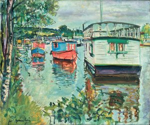 Łodzie mieszkalne, Loch Lomond autorstwa George Leslie Hunter