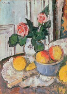 Róże i owoce autorstwa George Leslie Hunter