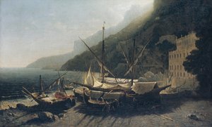 Widok na Amalfi, Zatokę Salerno, 1857.