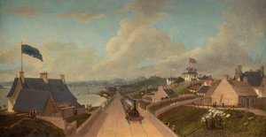 Otwarcie kolei Dundee i Arbroath, ok. 1838 (olej na płótnie) autorstwa George McGillivray