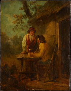 Chłopi przed chatą autorstwa George Morland