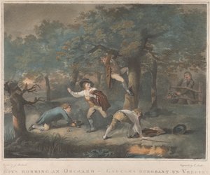 Zestaw czterech: Chłopcy rabujący sad autorstwa George Morland