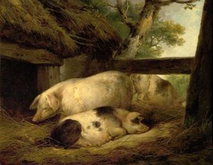 Badanie świń autorstwa George Morland