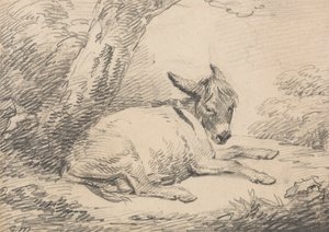 Studium osła pod drzewem autorstwa George Morland