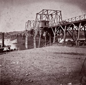 Most na rzece Tennessee w Chattanooga, ca. 1864.
