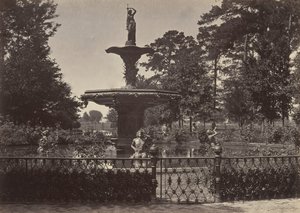 Fontanna, Savannah, Georgia, lata 60. XIX wieku. autorstwa George N. Barnard
