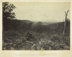 Mission Ridge - miejsce ataku Shermana autorstwa George N. Barnard