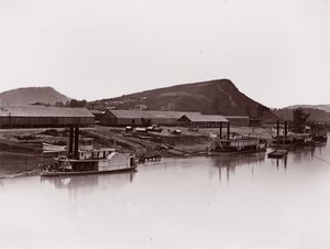 Tennessee River w Chattanooga 81 Lookout Mountain Spur, ca. 1864. autorstwa George N. Barnard