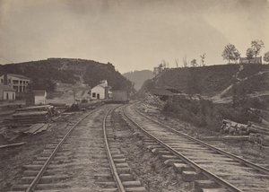 Przełęcz Allatoona patrząc na północ, Georgia, lata 60. XIX wieku. autorstwa George N. Barnard