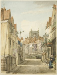 Aldersey Lane (ołówek i akwarela na papierze) autorstwa George Orleans Delamotte