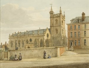 Kościół św. Augustyna (ołówek i akwarela na papierze)