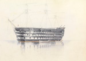Badanie HMS "Queen" na Malcie, 3 marca 1852 r.