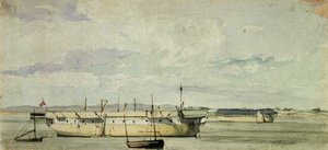 "Shannon" jako hulk w Sheerness, 4 września 1844 r.