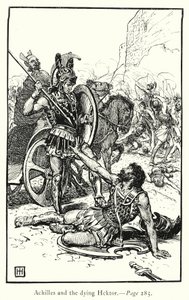 Iliada: Achilles i umierający Hektor (rycina)