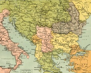 Mapa ilustrująca wschodnie fronty bitewne, 1919.