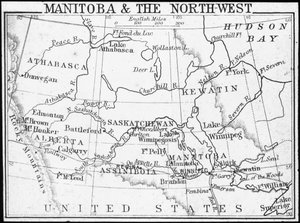 Mapa Manitoby i północno-zachodniej Kanady, ok. 1893 r.