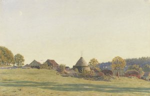 Brickfield przy Pitland Street, Surrey (czarny ołów, toaleta i kolor nadwozia na papierze) autorstwa George Price Boyce