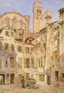 Kościół Frari, Wenecja, z Campiello San Rocco, 1854