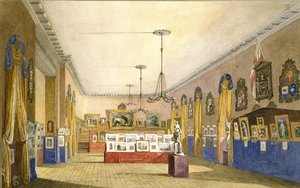 Wystawa w Starym Ratuszu, Oksford, 1854 (akwarela i farba do ciała na ołówku na sztywnym papierze, ułożone na oryginalnym oprawie)