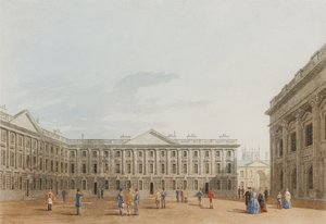 Peckwater Quad patrząc na wschód, Christ Church, Oxford, 1850 (atrament i toaleta na papierze)