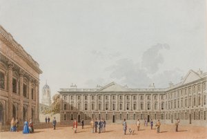 Peckwater Quad patrząc na zachód, Christ Church, Oxford, 1850 (atrament i toaleta na papierze)