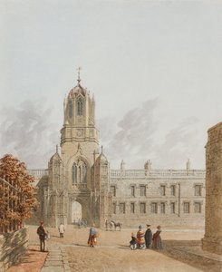 Tom Tower, Christ Church od Pembroke Square, Oxford, 1849 (atrament i toaleta na papierze)