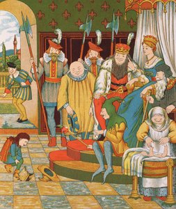 Rumpelstiltskin przybywa, by odebrać jako nagrodę pierworodne dziecko księżniczki, 1882 r