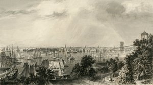 „Miasto Nowy Jork z Brooklyn Heights”, 1874. autorstwa George R. Hall