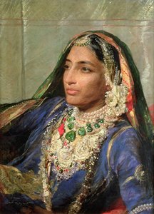 Portrait of Rani Jindan Singh, In An Indian Sari