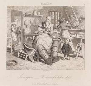 Fryzjer, Rouen, ok. 1821 (akwaforta)