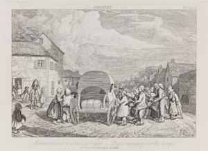 Żebracy, Eperney, ok.1821 (akwaforta) autorstwa George Robert Lewis