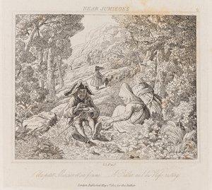Handlarz i żona w pobliżu Jumieges, c.1821 (akwaforta)