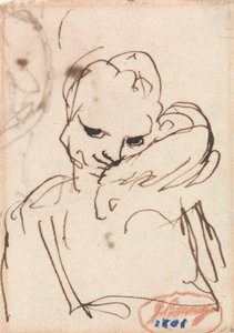 Dziewczyna z królikiem lub psem na ramieniu autorstwa George Romney