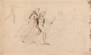 Apollo i Diana za "Zniszczenie dzieci Niobe" autorstwa George Romney