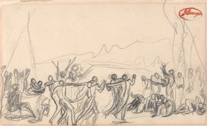 Scena bachanaliów (prawdopodobnie przedpotopowa) autorstwa George Romney
