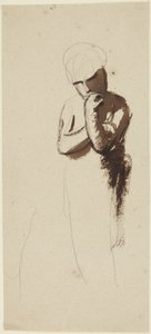 Dziecko z dłonią przy brodzie autorstwa George Romney